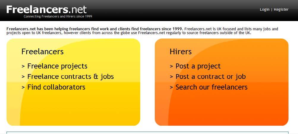 FREELANCERS.NET - Freelancers.net is UK focused and lists many jobs and projects open to UK freelancers and clients from across the globe.