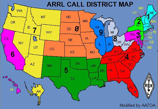 US Call Sign Prefix Map