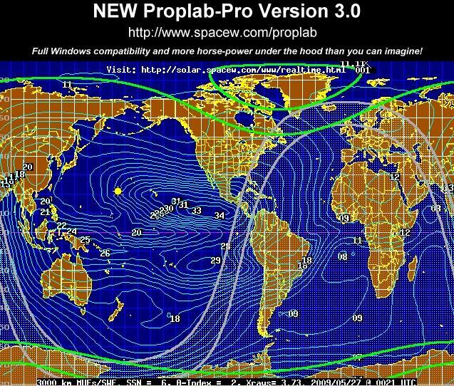 MUF Maps (HF) Maximum Useable Frequency Map is the frequency where long range signals will propagate. Real-time MUF is available online from space weather sites.
