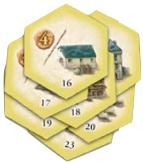 Adjust die results by +/- 1 when placing Castle or Knowledge or Mine tiles Adjust die results by +/- 1 when taking Hex tiles from Numbered depots of Game board to Hex storage space on the Player
