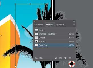 5 In the Art Brush Options dialog box that appears, change the name to Palm Tree. Click OK. 6 Delete the image you placed off the right side of the artboard since you don t need it anymore.