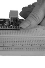breadboard it makes contact with a contact grid.