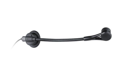 Omnidirectional TG H57 earhook microphone, with 4-pin mini-xlr connector, available in tan.