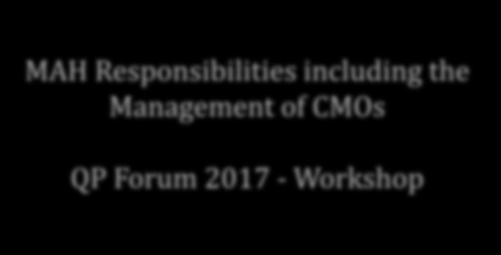 CMOs QP Forum 2017 -
