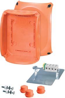 DK Cable junction boxes Approved for intrinsic fire resistance with included grommets Connecting terminal made from ceramic with resistance to high temperatures IP 66 using AKMF cable glands, please