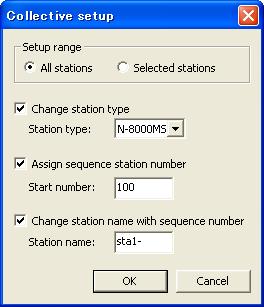 Chapter 5: SYSTEM SETTINGS BY SOFTWARE General: Station Table (6) Station name Set the name of each station using up to eight alphanumeric characters.