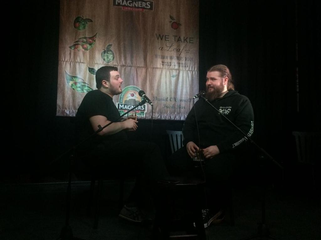 34 PICTURE 3. Host Trent Pancy on the left interviewing Janne Lesonen at O Connell s Irish Bar.