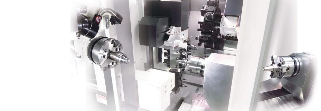 T8 Hybrid Flexible duosystem simultaneous Cycle time can be saved up to 45% The cartridge type spindle runs on P4 high precision bearings giving high radial and axial stability, allowing for heavy