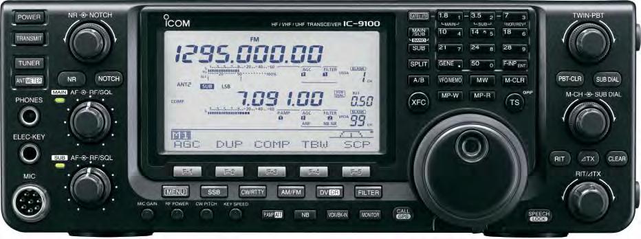 All Band Transceivers Superb readability in the VHF/UHF band Ready-to-install 1200MHz band unit Satellite mode operation Superb Readability in the VHF/UHF Band The IC-9100 provides excellent receiver