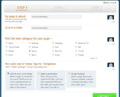 We then fill in the options on Step #1: Click continue and move onto Step #2.