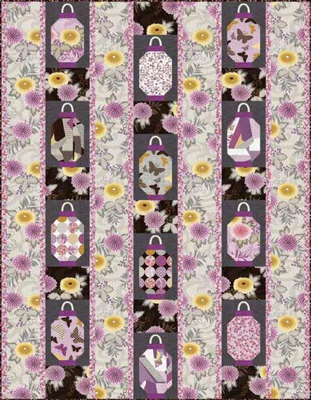 Kimono Garden Quilt #2 Featuring fabrics from the Kimono Garden collection by Pippa Moon for Fabric Requirements () 3100-90... 2 ⅛ yards () 3104-52... 1 yard () 3100-52... ¼ yard () Magenta-42**.