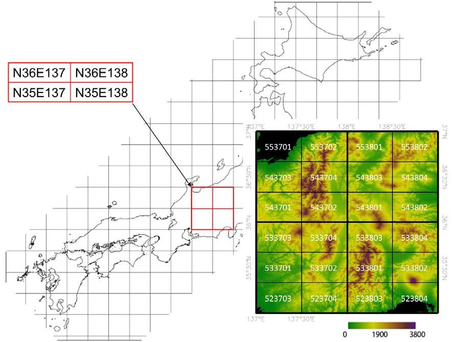 Horizontal shift and elevation error estimation Validation method The ASTER GDEM version 2 was validated against the 10 m-mesh DEM produced by the Geographical Survey Institute (GSI) of Japan.