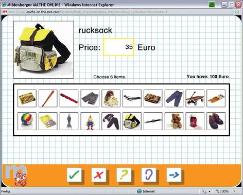 Calculating with money Exercise 1 Create activities for other children: We re calculating with money Addition In the first step the child selects three