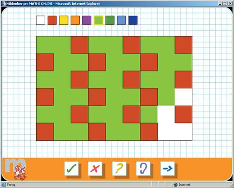 Tip: If you hold the left mouse button and move the cursor over the squares, you can colour in the