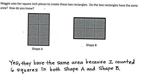 Lesson 1 Objective: Understand area as an attribute of plane figures. Shape A The area of Shape A is 6 square units. The units used to measure are squares, so they re square units!