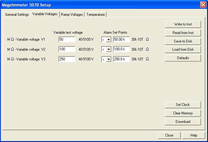 General Settings - for programming the 5070 s main functions.