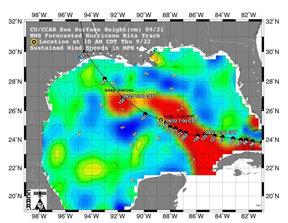 3. Sea Surface Height Hurricane Rita in the Gulf of Mexico.