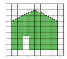 Slide / Slide / On a map, the scale is / inch= miles. Find the actual The figure is a scale of the east side of a house. In the miles A A drawing, the side of each square represents feet.