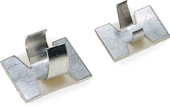 Aluminium cable mounting clips with a self adhesive base. Suitable for fixing cables or conduit. Diameter SC1 6.