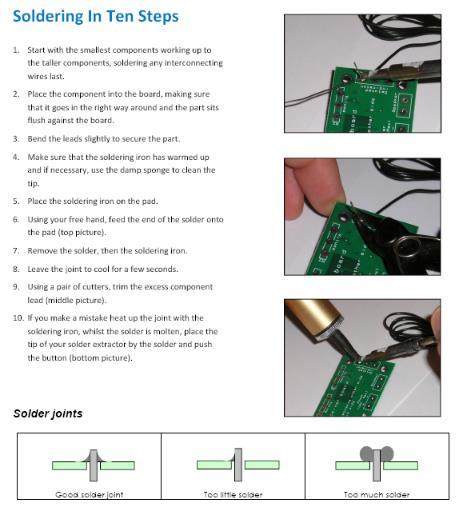 Example HW: Produce a step by step guide of how to solder.