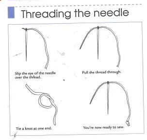 Task 3a: Watch teacher demo how to do the thread a needle and start a