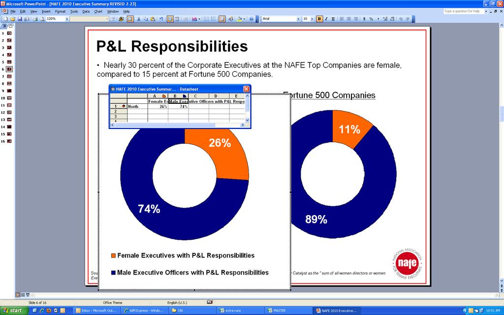P&L Responsibilities 26 percent of the Corporate Executives with P&L