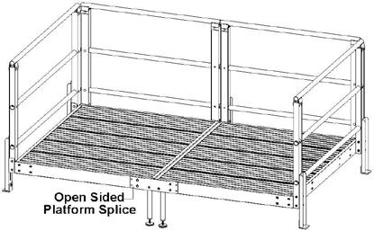 installed cage nuts of the platform, fasten the open sided splice with the 5/16x3/4 flange bolts (Fig.3.12). 3.6 Multiple Platform Base Assembly Fig.3.13 Fig.