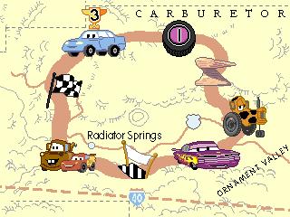 The Map The Grandstands Fishin Bonus Activity Choose A Ride The Big Race Tip Tractors Back to the Road Ramone s Color Mixer You can travel