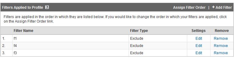 ANALIZĂ WEB Bogdan Pantoc secţiunea de Edit a domeniului şi la Filters Applied to Profile vor fi listate filtrele stabilite (figura 2.14).