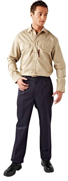 4 CAL Shirt Description: ARC Flash clothing Shirt, Khaki, HRC 2, ATPV 12.4cal/cm² Long sleeve work wear shirt with buttons and 2 breast pockets.