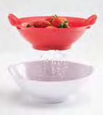 Soak, rinse, drain and serve fresh berries in style. BPA free plastic. 8.75" x 8.4" x 3.5" H.