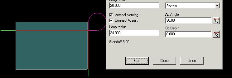 Bevel cut If your answer is yes, then a loop is added. The changes of cutting angles will be done inside the loop.