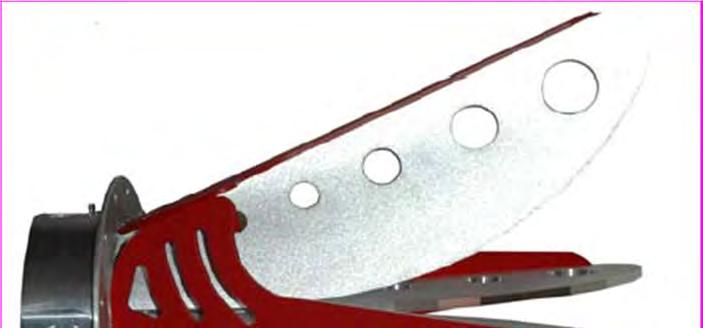 Fig. 1 Manual image of ETS-Lindgren model 3164-06 horn. Image provided courtesy of ETS- Lindgren. The red plastic structures provide mechanical support to the metal blades.