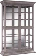 4673-60-1LVS CLASSICS DISPLAY CABINET Four-hinged glass doors on front, glass sides. Lighted interior with dimmer control.