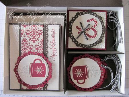 Cut two 9-1/8 x 1-1/8 pieces of Cherry Cobbler card stock.