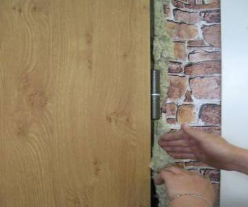 In this case the channel in the door frame must already be filled with rockwool (prior to installation).