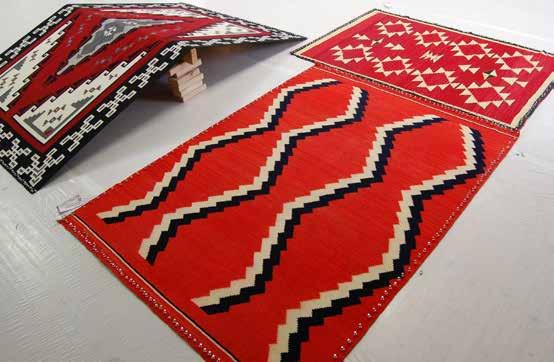 Most Navajo rugs will benefit from a slight blocking to remove wrinkles and rectify their shape after cleaning; think about how a dress shirt needs to be ironed after laundering.