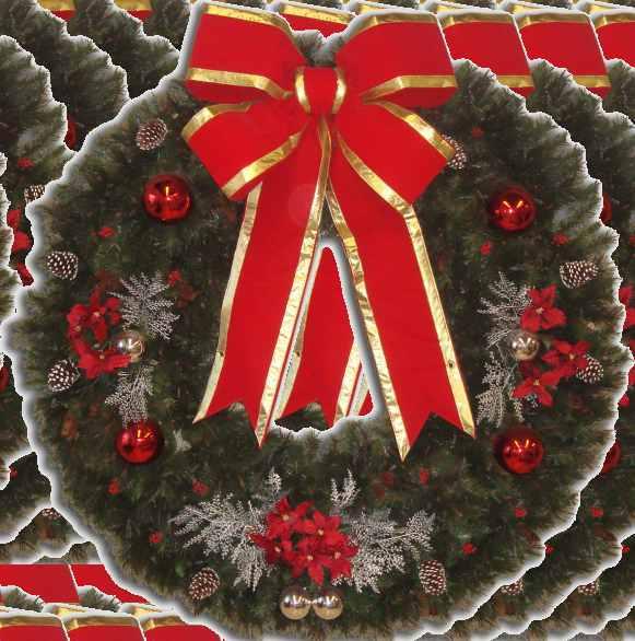 Mixed Noble Pre-Lit Decorated Wreath #901-36