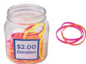 B skar sells bracelets for two dollars each and donates the money he collects to a charity. Graph the relationship between the number of bracelets sold and the total donation. STEP Complete the table.