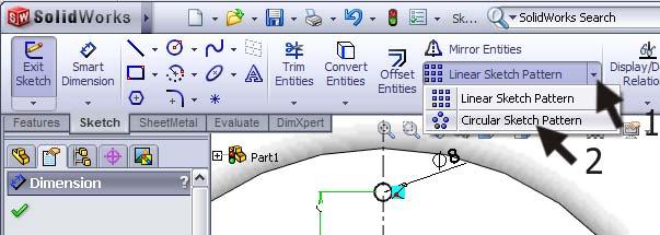 13 1. Click on the arrows next to the Linear Sketch Pattern in