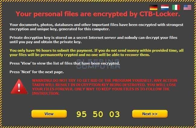 5.1.1. CTB Locker CTB Locker (Curve-Tor-Bitcoin Locker), cunoscut şi sub numele de Critroni, reprezintă un software maliţios de tipul ransomware al cărui scop este de a cripta fişierele stocate pe