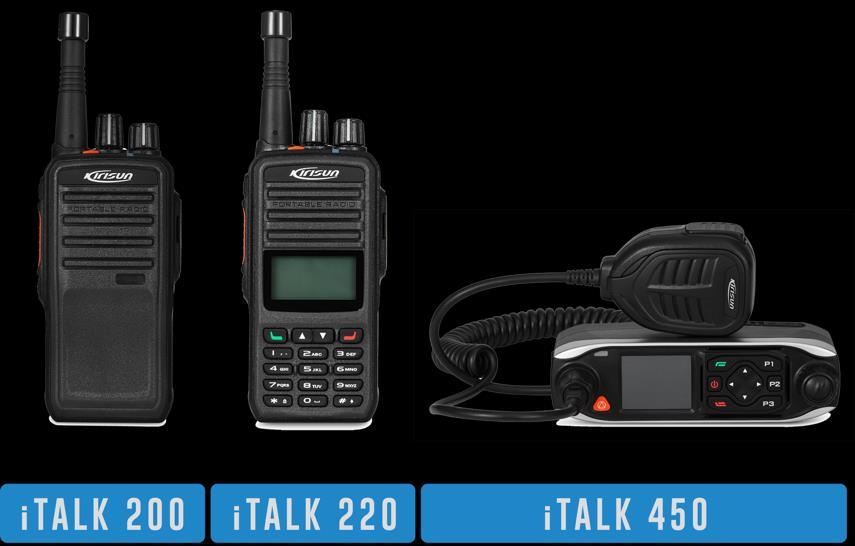 italk PRODUCTS PRODUCT FEATURES: Worldwide PTT Service 3G / GSM (GPRS) / WiFi Transmission NFC (optional) / Bluetooth GPS Remote Programming over the Air via Public Radio Network Remain User