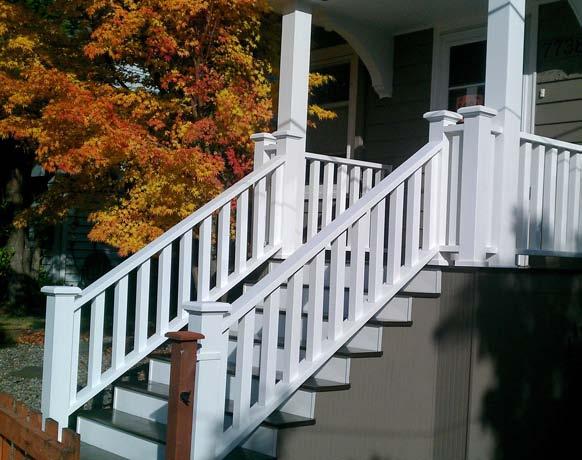 Historic Porch Replacement ~ Seattle, Washington Top Photo/Before: The old porch design was not
