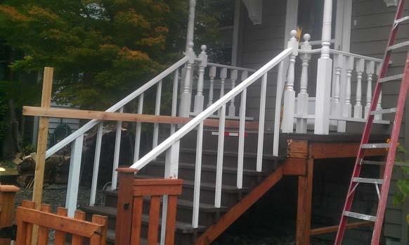 We built complete new porch to fit historic look (bead board as siding, clear fir bullnose steps 1