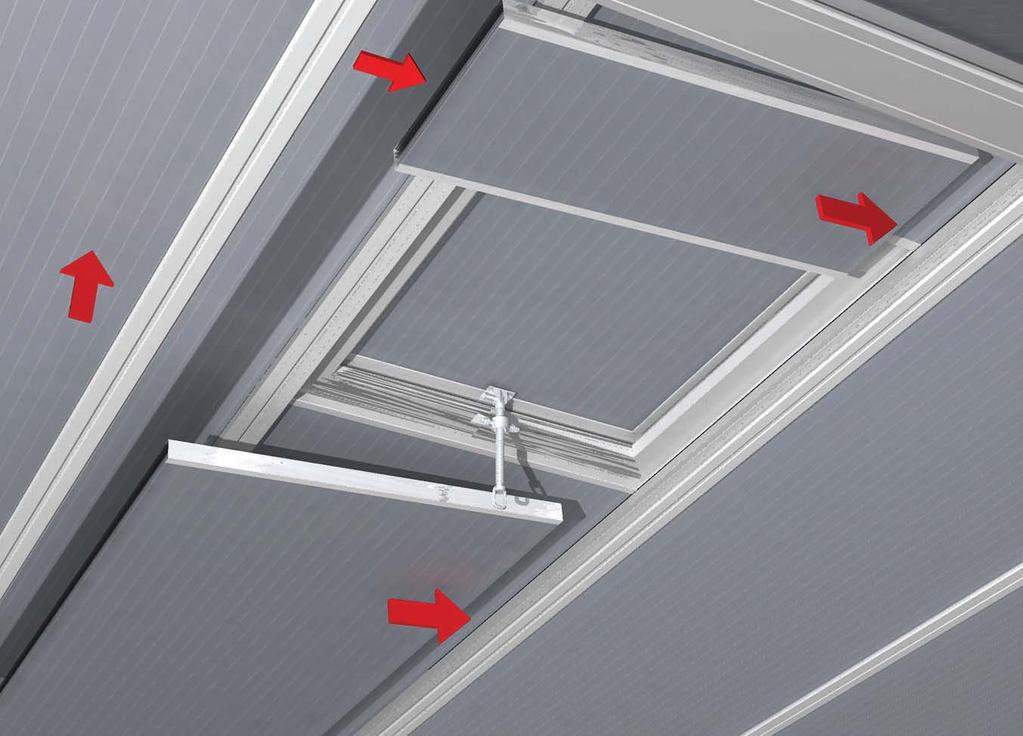 Align the internal with the external panels to the top and bottom of the roof vent.