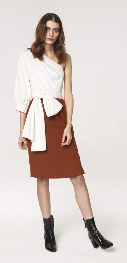 skirt White and Brown Fabric 1:
