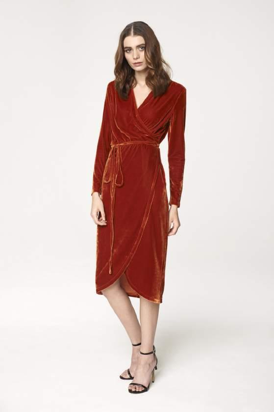 wrap dress with gathered