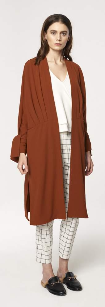 belt) Brown Shell: Lining: P180473B Knitted culottes with