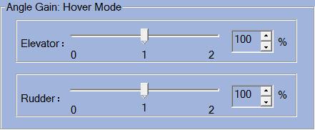 The gain setting under automatic level mode could be set on the channels related to aileron and elevator.