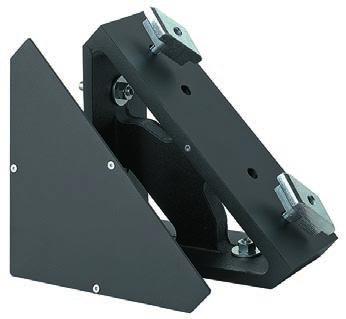 Angle connections Frame joint For supporting a structure at a 45 angle under high loads Material: Black powder-coated gravity die-cast aluminium Includes: One complete frame joint with fastenings 2